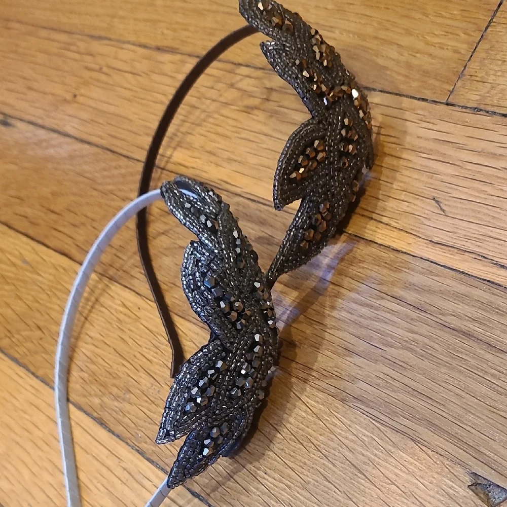Brown and Silver Beaded Headbands